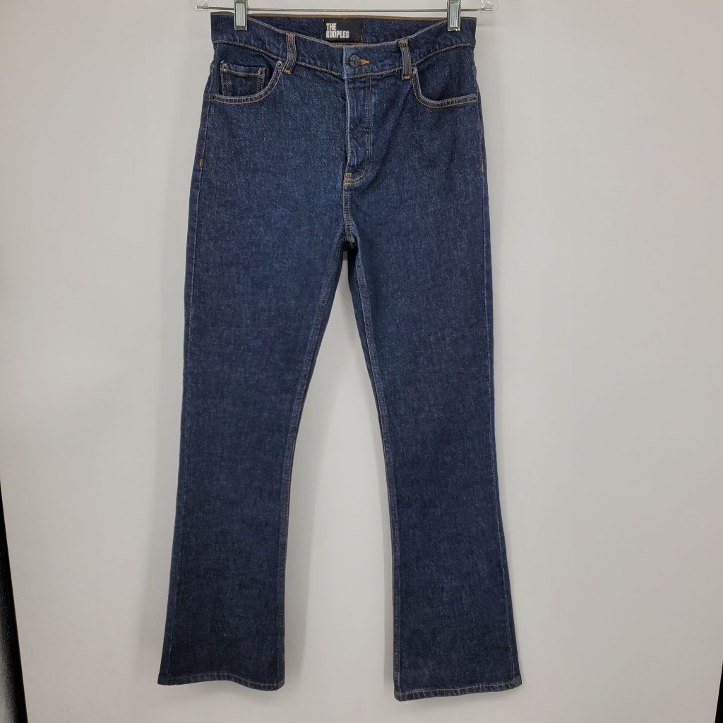 Nwt The Kooples Button Fly High Waisted Straight Fit Dark Wash Denim Jeans 28